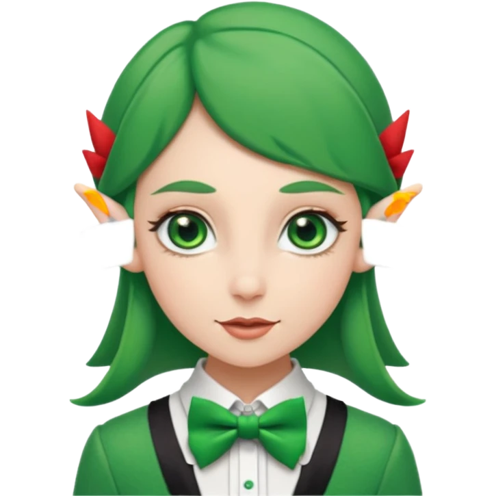 female elf with bow tie emoji