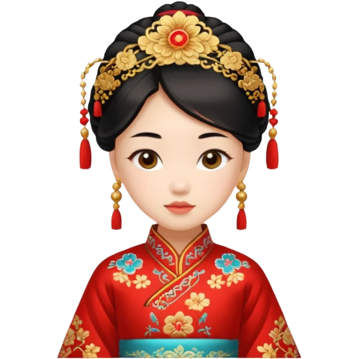 chinese girl in traditional costume emoji