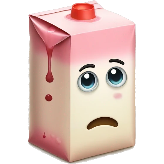 Juice box with sad emoji