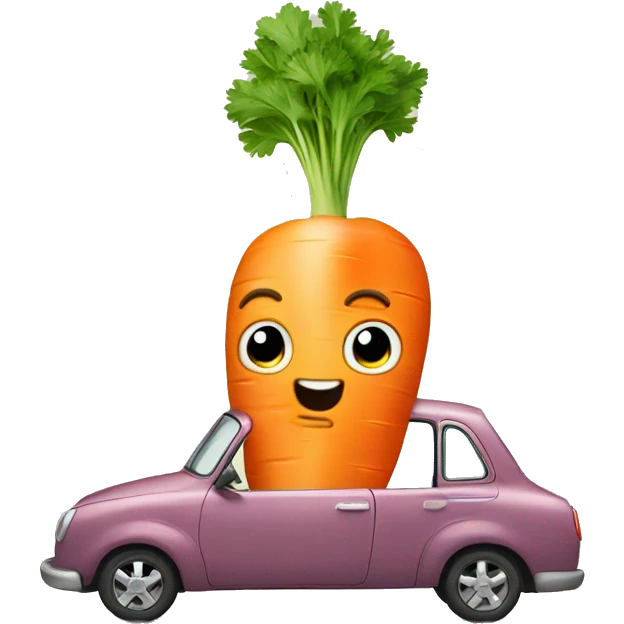 Carrot in a car emoji