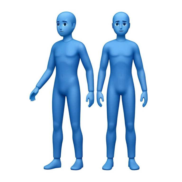 Create a clean emoji of the Billie Eilish Blohsh logo in solid blue color. The emoji should only include the Blohsh figure, without any background, text, or effects. Make sure it looks like the official logo — simple, standing human figure, slightly leaning. Minimalist, iconic emoji