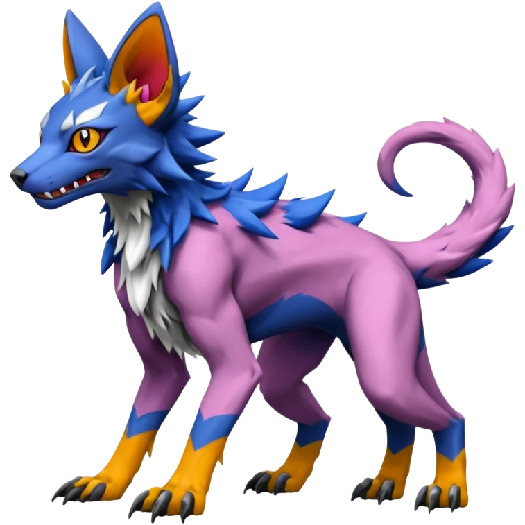 Colorful Lykoi-Sergal-Wargreymon-Pokémon-Digimon-Fakémon-fusion-hybrid-creature emoji