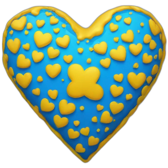 Blue and yellow heart emoji