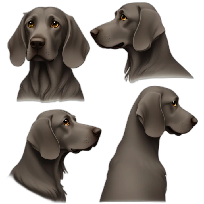 longhair weimaraner profile silhouet emoji