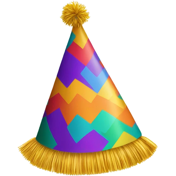 Colorful party hat with colorful tassel on top emoji