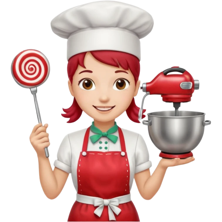 Mixer + peppermint apron, Candy Chef. emoji
