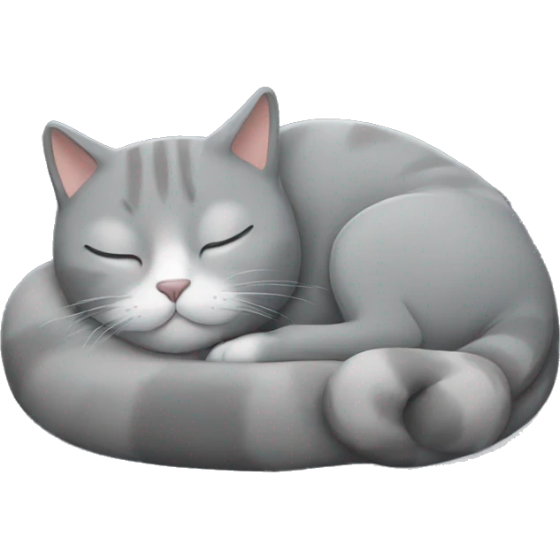 grey cat sleeping emoji