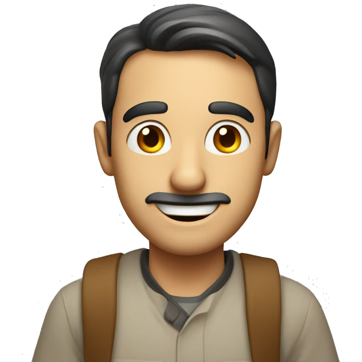 Smiling Italian man have a surprised emoji