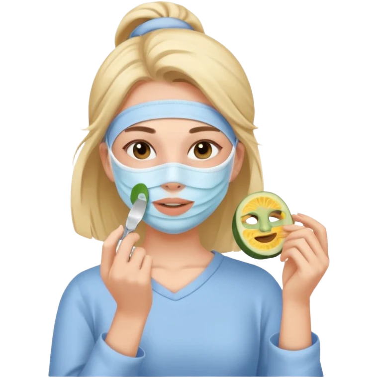 a girl doing her skincare and self care emoji