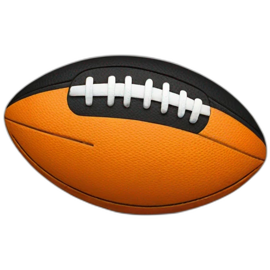 orange and black and white rugby ball emoji