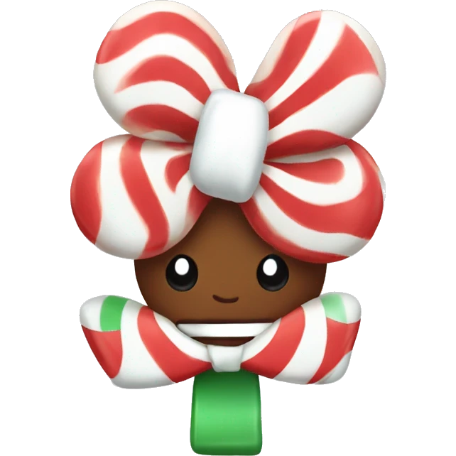 Peppermint candy with white bow emoji