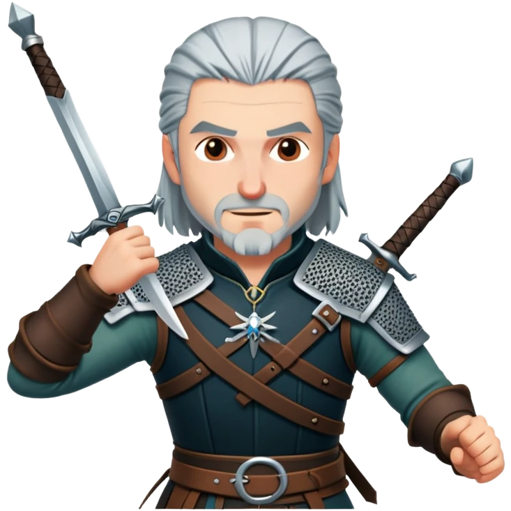 The Witcher Gerald dances with his swords  emoji