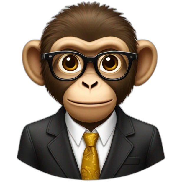 monkey professor with dolce & Gabbana clothing emoji