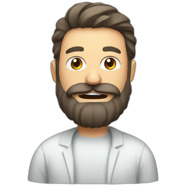 man with beard fighting a virus emoji