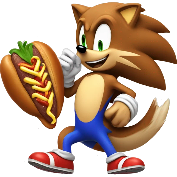 sonic the hedgehog eating a chillidog emoji