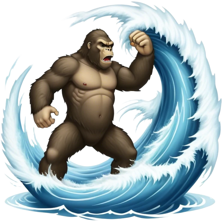 king kong havinig a fight wiith a cyclone hurricane emoji