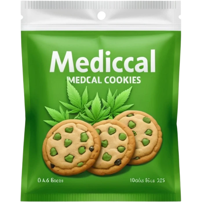 Weed pound baggie with the name medical cookies on it

 emoji