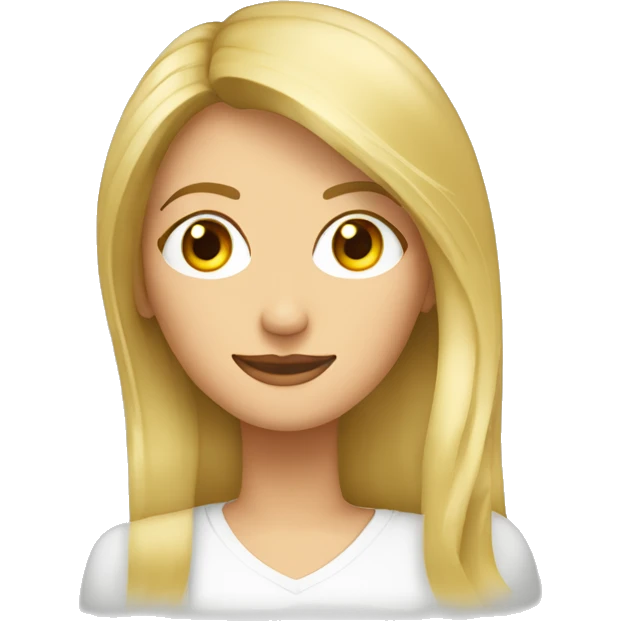 mujer rubia pelo largo maestra música ojos claros emoji