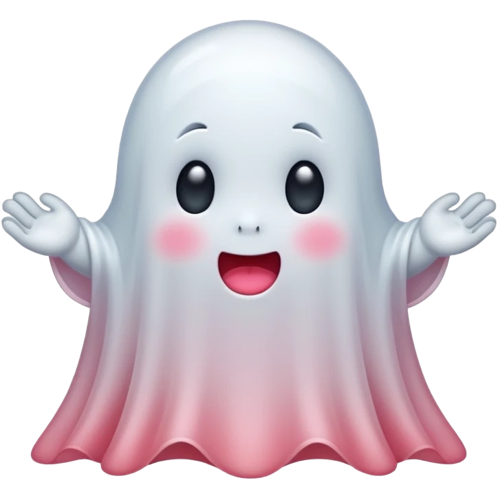 A cute ghost being shy and blushy  emoji