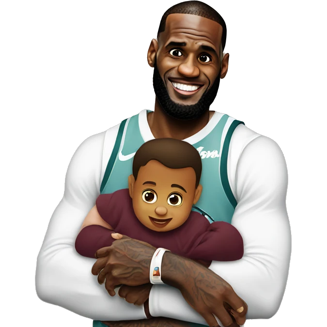 lebron james with baby’s emoji