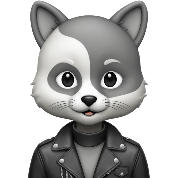 열정적인, 멋있는, 동물을 좋아하는 (흑백 회색조) emoji