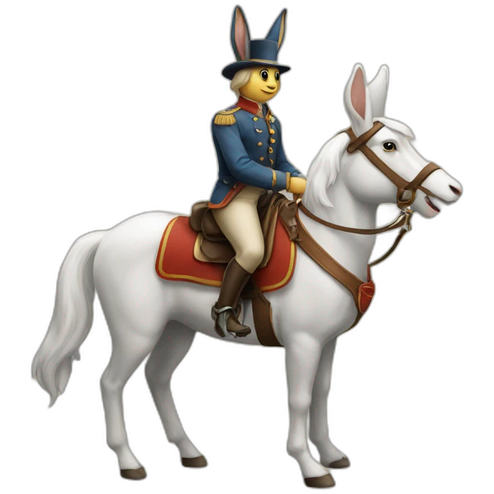 Lapin sur cheval emoji