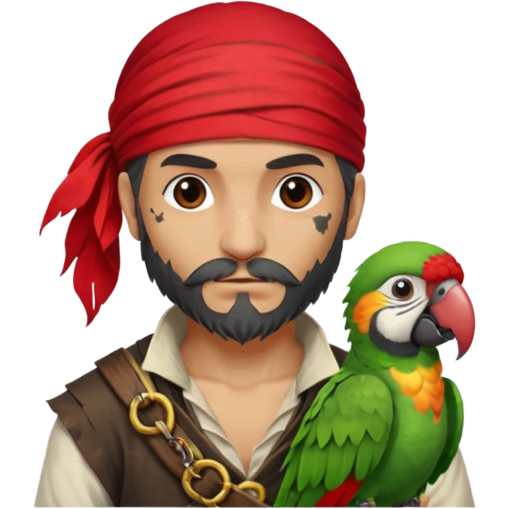 pirate and parrot emoji