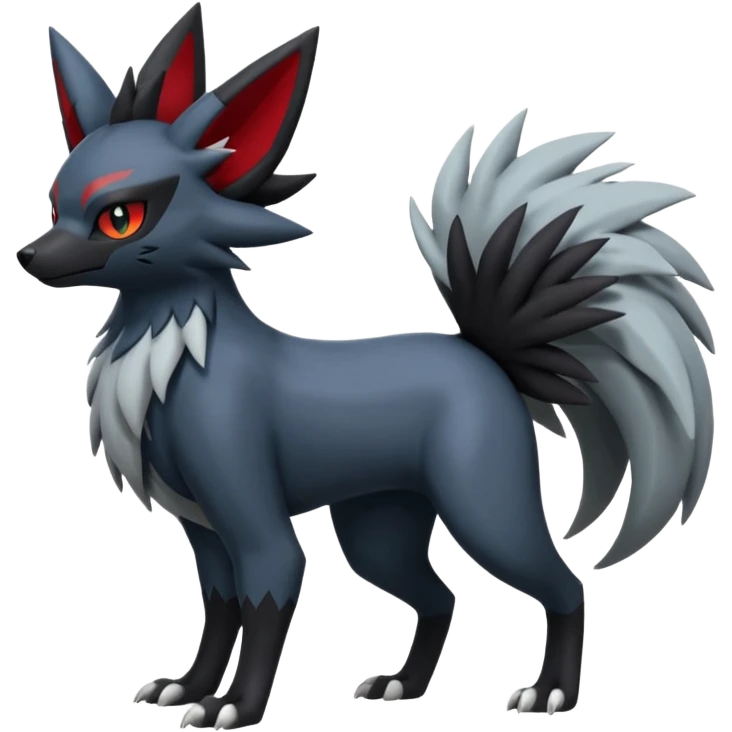 Mightyena-Zorua-Silvally-Fakémon-hybrid-creature (full body)  emoji