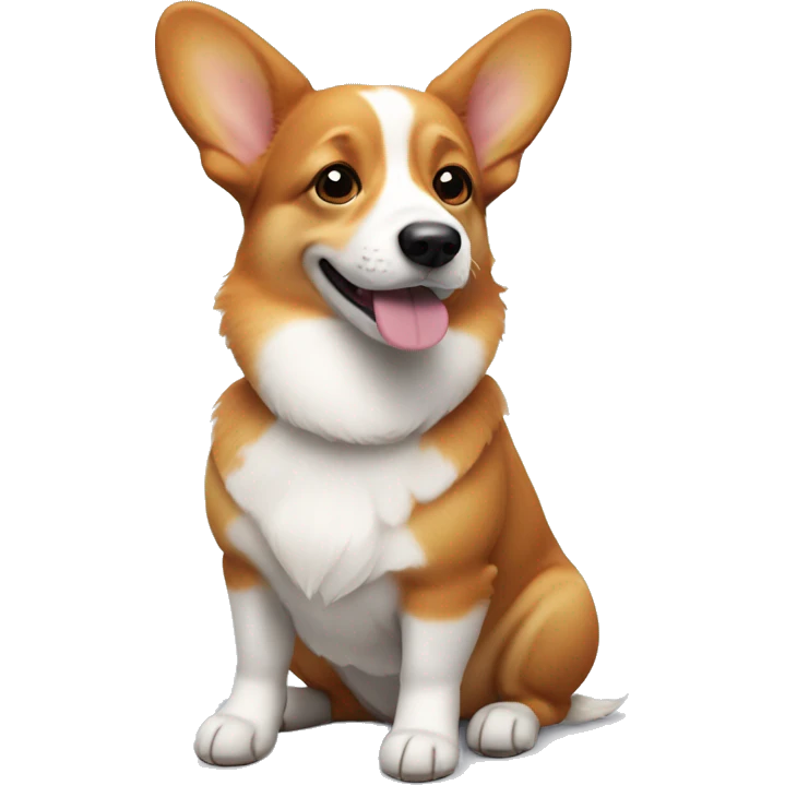 Ginger corgi with white between eyes emoji