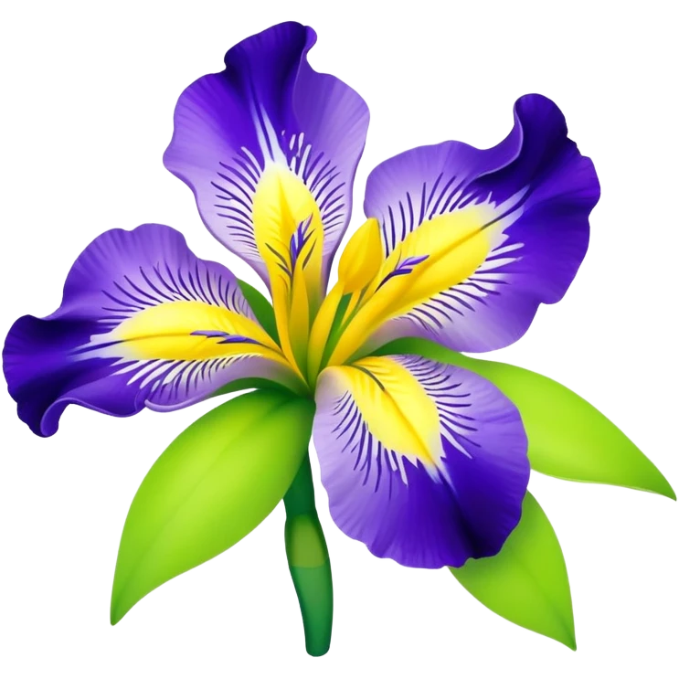 Flowers in lemon green and iris purple colors emoji