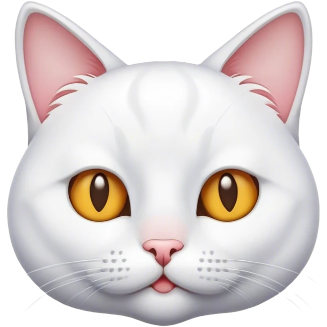funny cat of white color emoji
