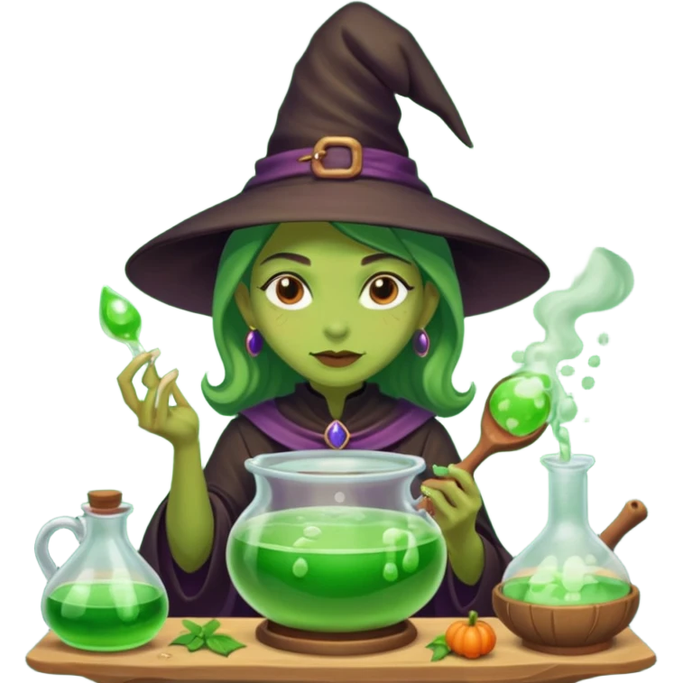 green witch cooking potion emoji