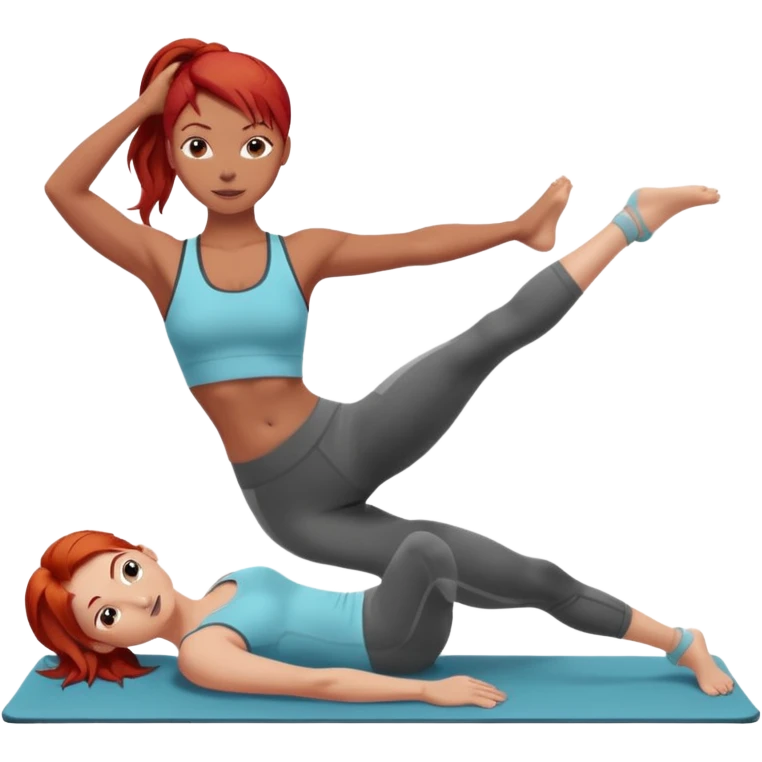 Pilates + red haired girl emoji