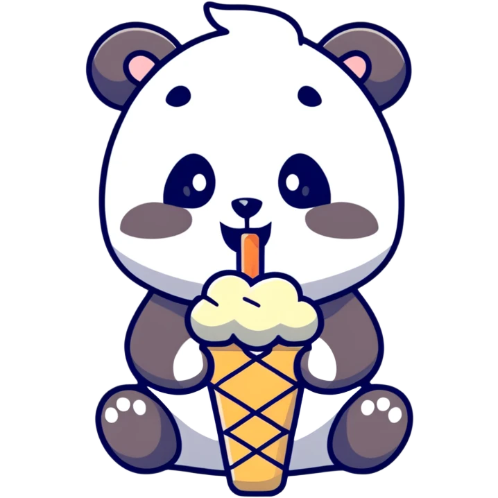 Panda eating ice cream emoji
