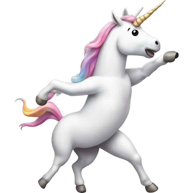Unicorn dancing while farting  emoji