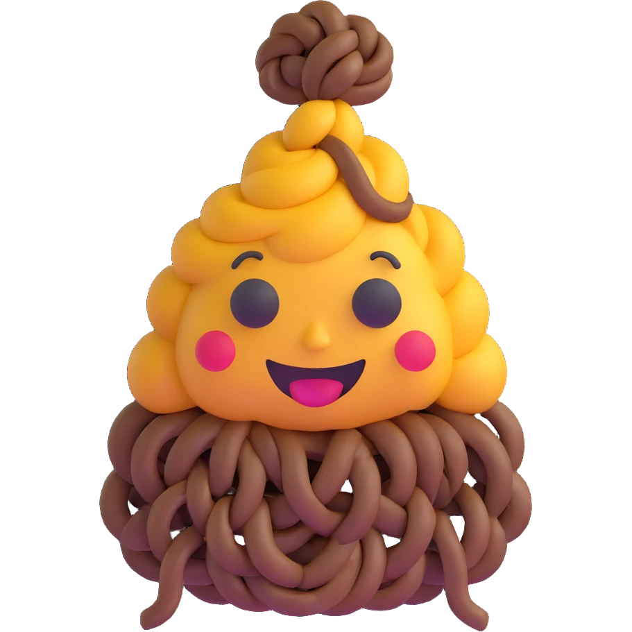 poo emoji with braids emoji