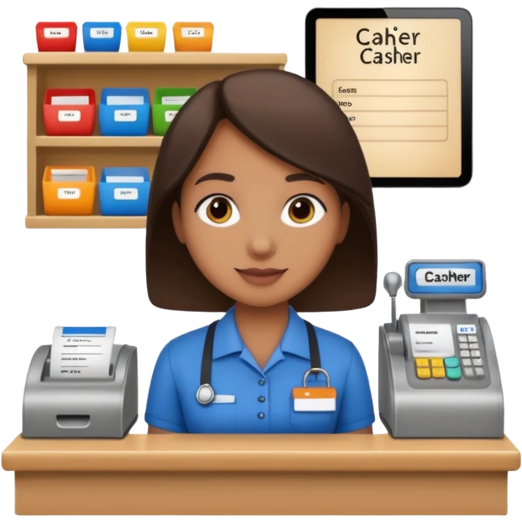 cashier behind the register emoji