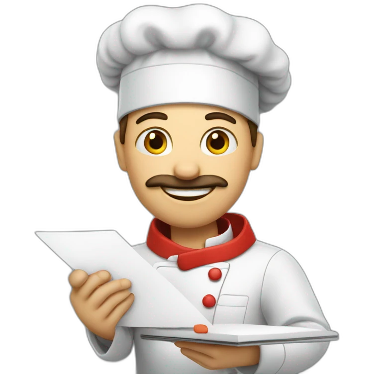 chef noting on a notepad emoji