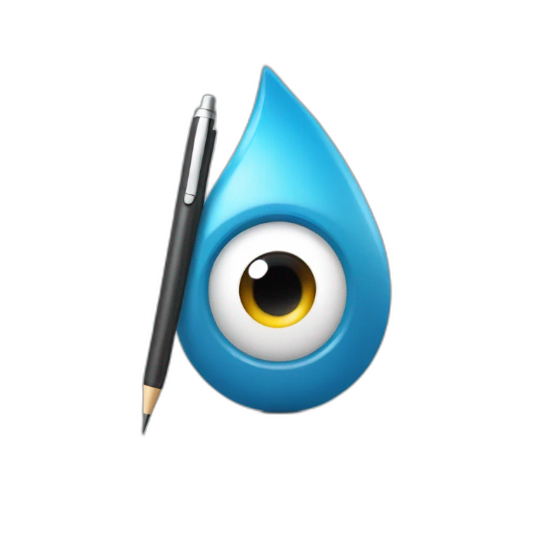 Un stylo avec des yeux emoji
