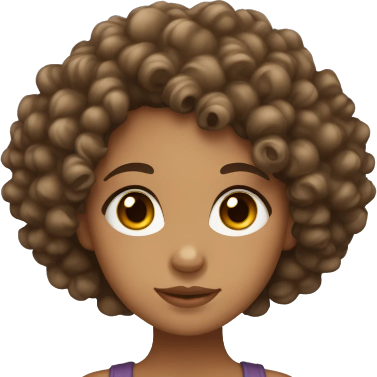 Lightskin curlyhead girl with brown eyes emoji