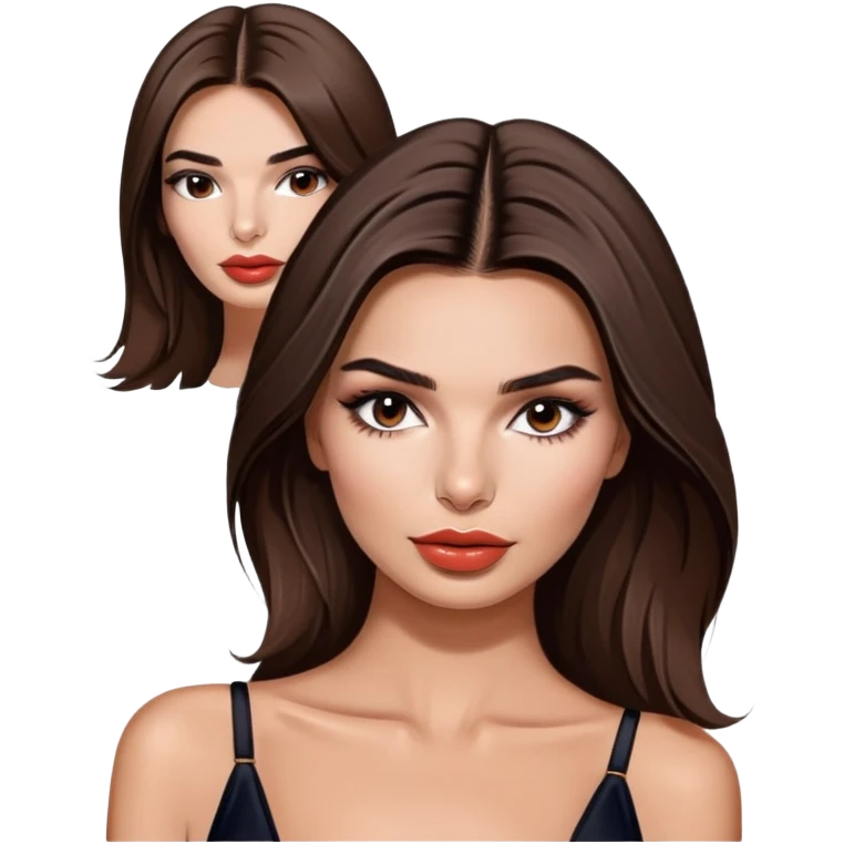Emily Ratajkowski, beautiful fashion model with brunette hair, full lips, defined eyebrows emoji