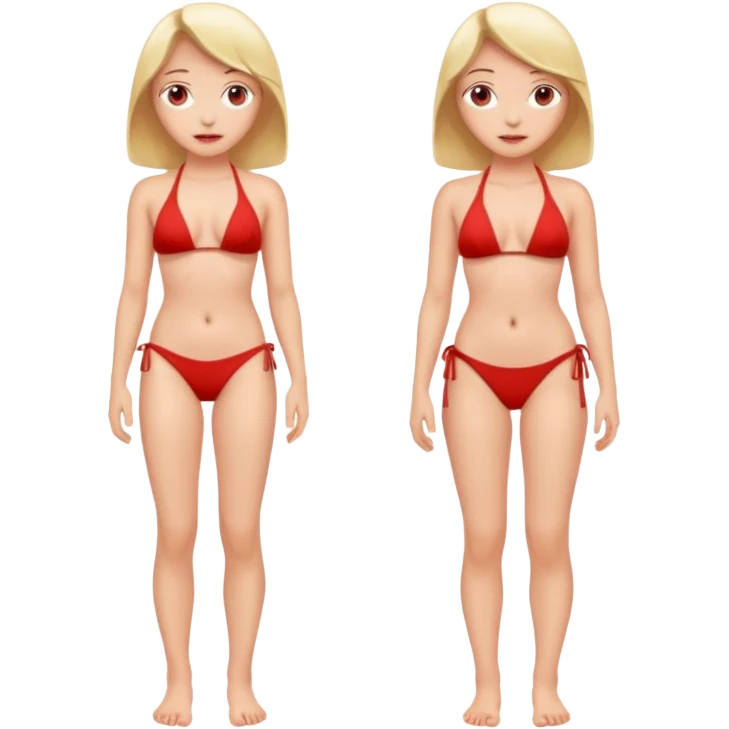 girl nude boobs full body wearing red bikini emoji