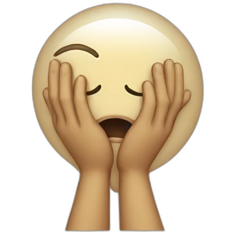sad think bubble with eyes and hands praying emoji