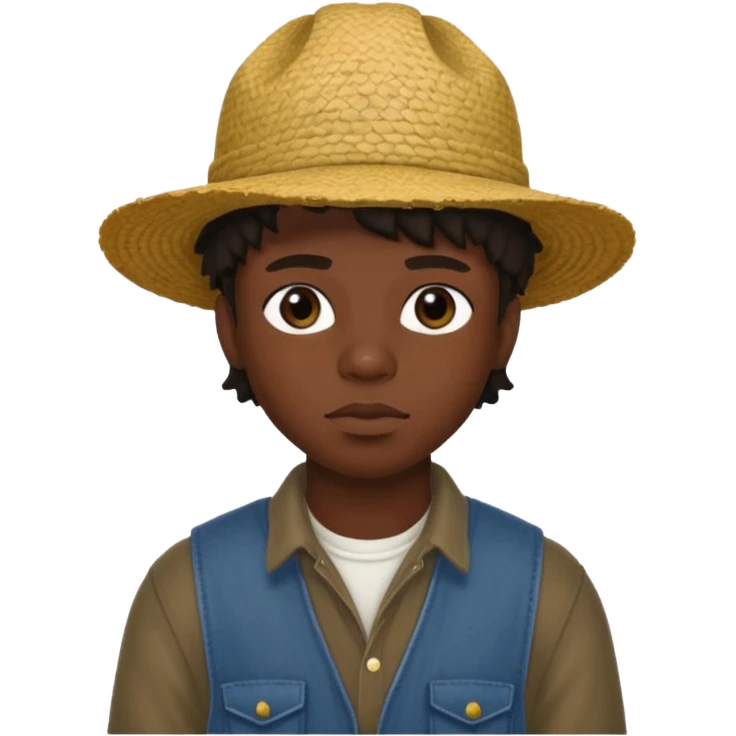 The Rapper lucki in a farmer outfit emoji