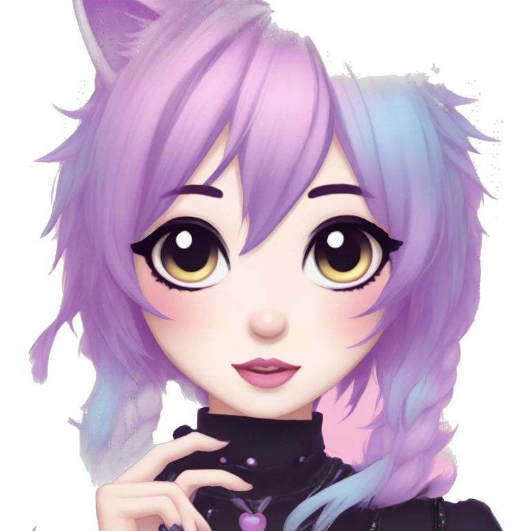 Gorgeous Cute Gothic Edgy Pastel Gradient Beautiful Anime Emo CatLady emoji