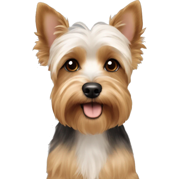 yorkie and bichon mix with long down ears  emoji