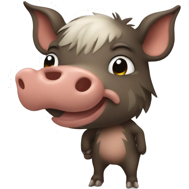 Cute Boar with white mark check in his hand emoji