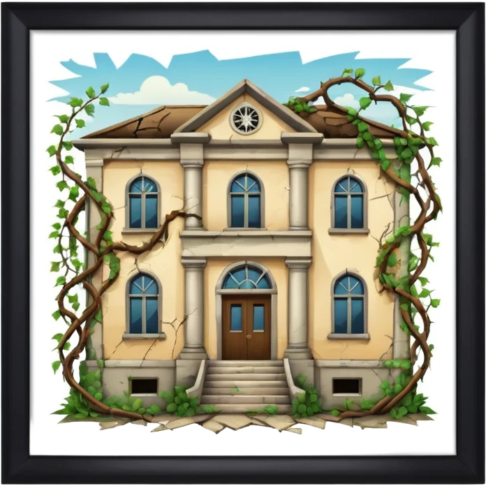 A broken/abandoned school emoji