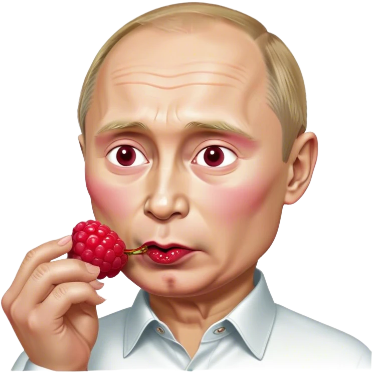 vladimir Putin eats a raspberry emoji