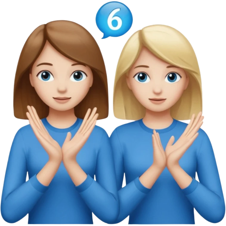 Two girls saying six seven one with brown hair. And doing hand movements  white skin six seven SAYING SIX SEVEN ONE WITH BLOND HAIR blue eyes SAYING SIX SEVEN emoji